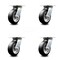 Service Caster 6 Inch Heavy Duty Rubber on Aluminum Caster Set with Roller Bearings, 4PK SCC-35S620-RAR-4 - alternate 1